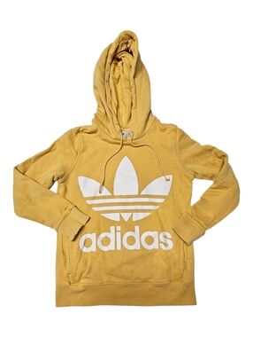 Adidas Trefoil Pullover Hoodie in Mustard Yellow